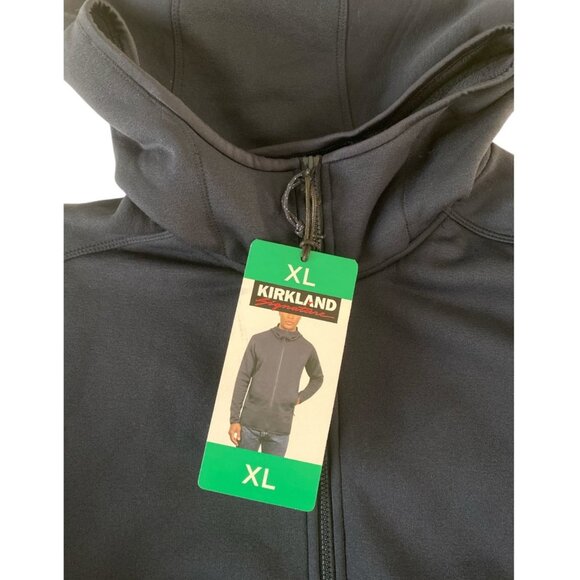 Kirkland Men’s Hood Fleece Jacket XL Navy NEW Stretch - Picture 2 of 6